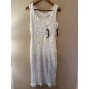 Eva Mendes NY&Co White Lace Pencil Dress Size 4 NEW WITH TAGS
